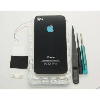 iPhone 4 Back Cover in weiss mit leuchtendem Apfel Logo inkl. opening Tool