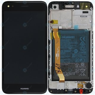 Huawei Y6 Pro 2017 LCD Display und Touchscreen mit Rahmen und Akku Schwarz