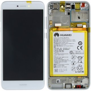 Huawei P8 Lite 2017 LCD Display und Touchscreen mit Rahmen Weiss