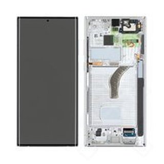 LCD + Touch + Frame für S908B Samsung Galaxy S22 Ultra 5G - phantom white