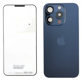 Blue Titanium, Back Glass, iPhone 15 Pro