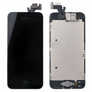 iPhone 5S LCD Display und Touchscreen Schwarz mit Kleinteilen