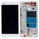 Huawei P8 Lite LCD Display und Touchscreen mit Rahmen Weiss